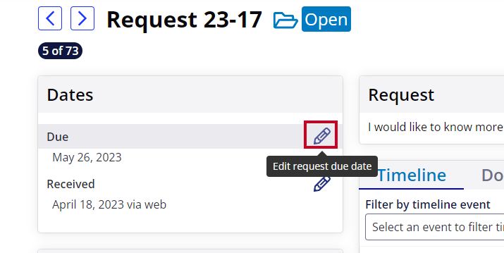 Edit due date.
