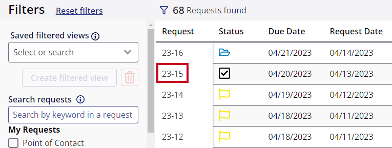 Select request.