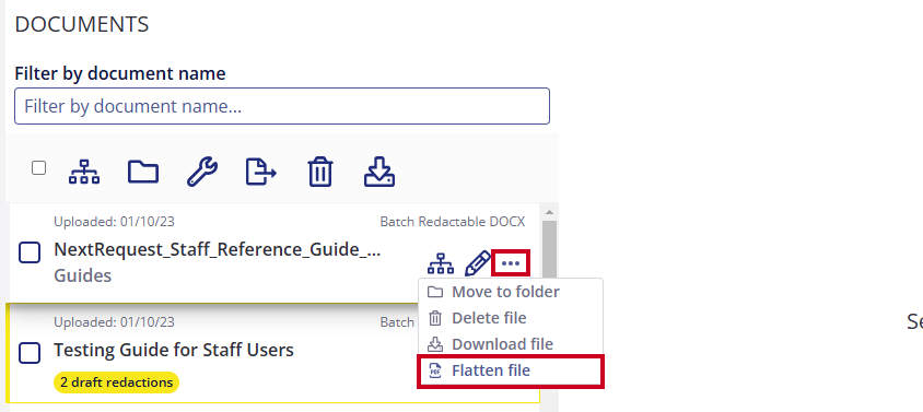 Flatten file option in menu.