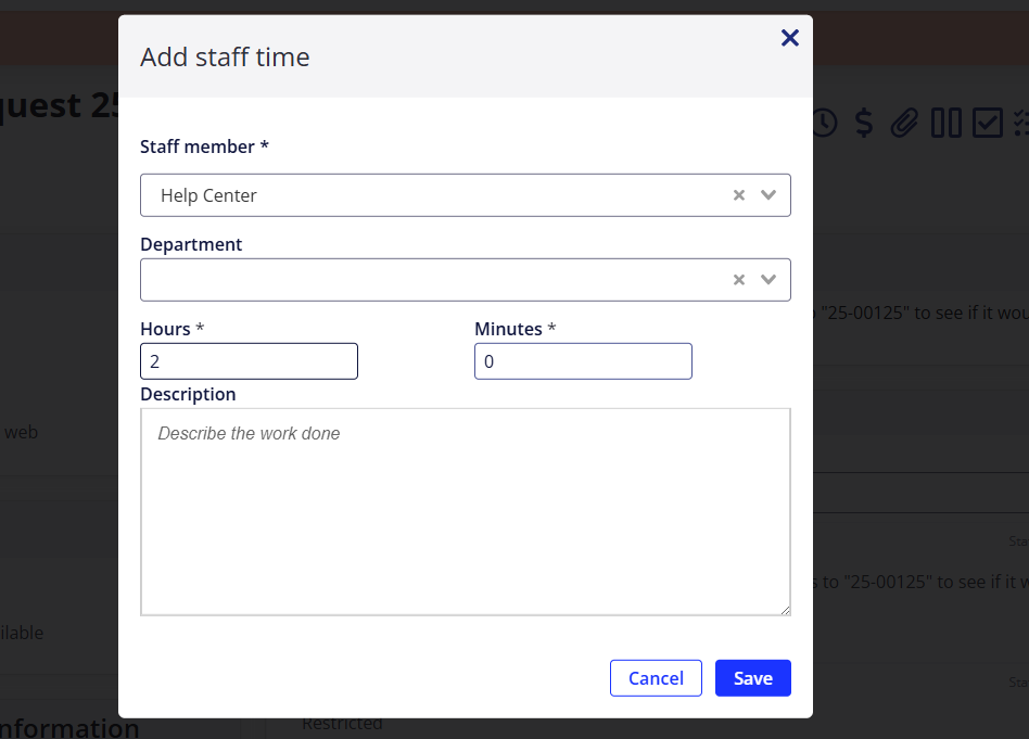 Add staff time fields.